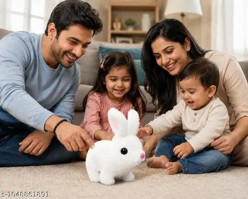 Musical Rabbit Toy for Kids | Walking Bunny with Sound & Music | Cute Plush Toy for Boys & Girls Walking Musical Rabbit Toy | Singing & Moving Bunny | Interactive Battery Operated Toy for Kids