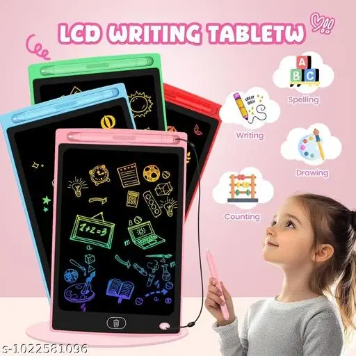 12 Inch LCD Writing Tablet for Kids with Stylus Pen | Reusable Paperless Drawing & Writing Board | One Touch Erase | Screen Lock | BLUE & PINK 12 Inch LCD Writing Pad for Kids | Digital Writing Tablet with Stylus | Electronic Drawing Board | Paperless Memo Board | Blue & PINK