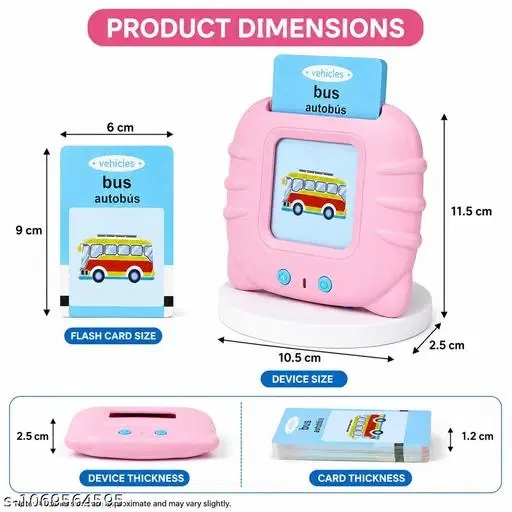 Educational Flash Card Reader Toy for Kids | Alphabet & Vocabulary Learning Cards Kids Learning Flash Cards with Reader | Talking Educational Toy for Preschool Children