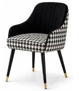 Black And White Chair With Wooden Legs