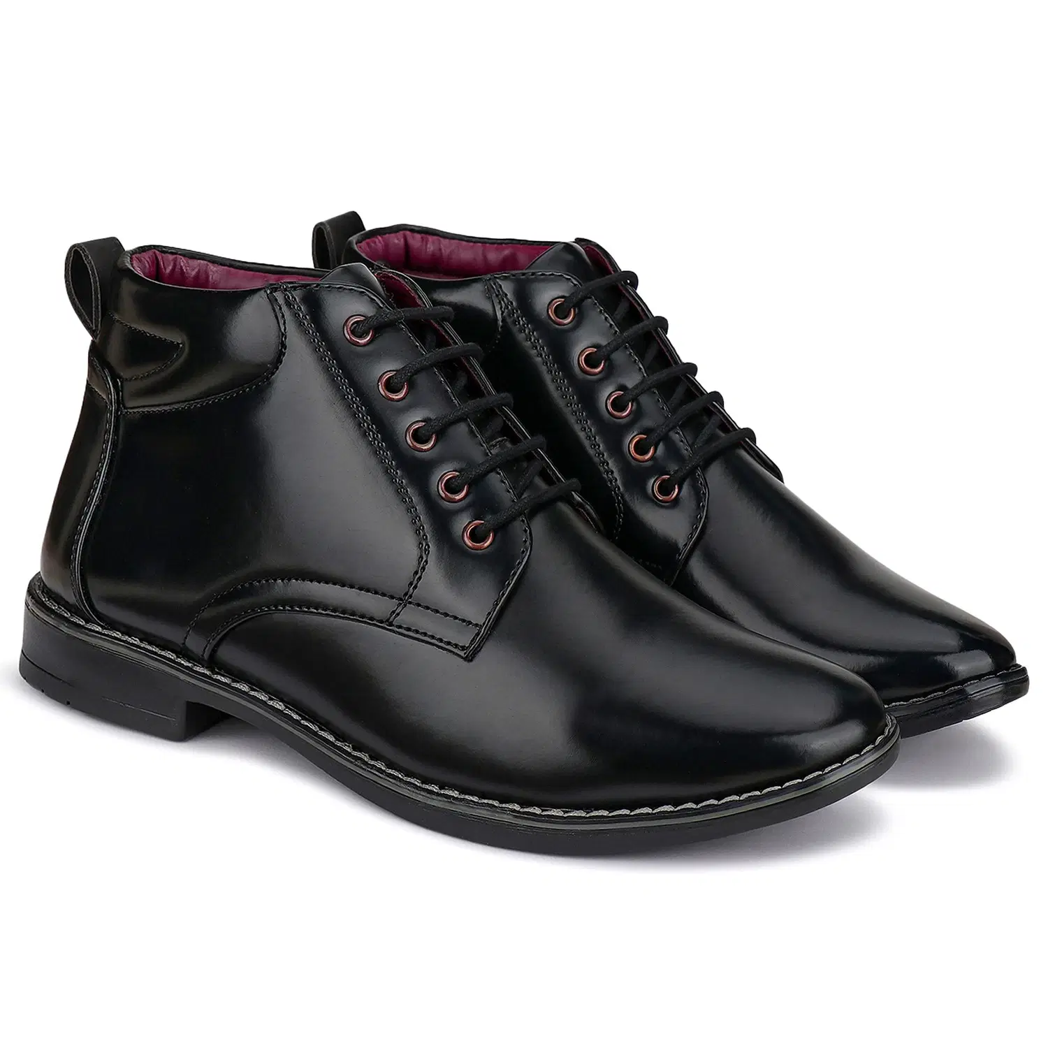 BERSACHE Men’s Black Formal Lace-Up Boots
