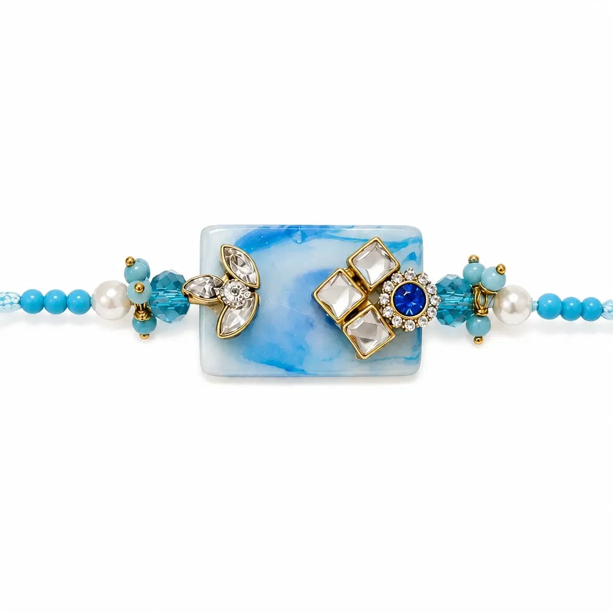 Blue Floral Designer Rakhi