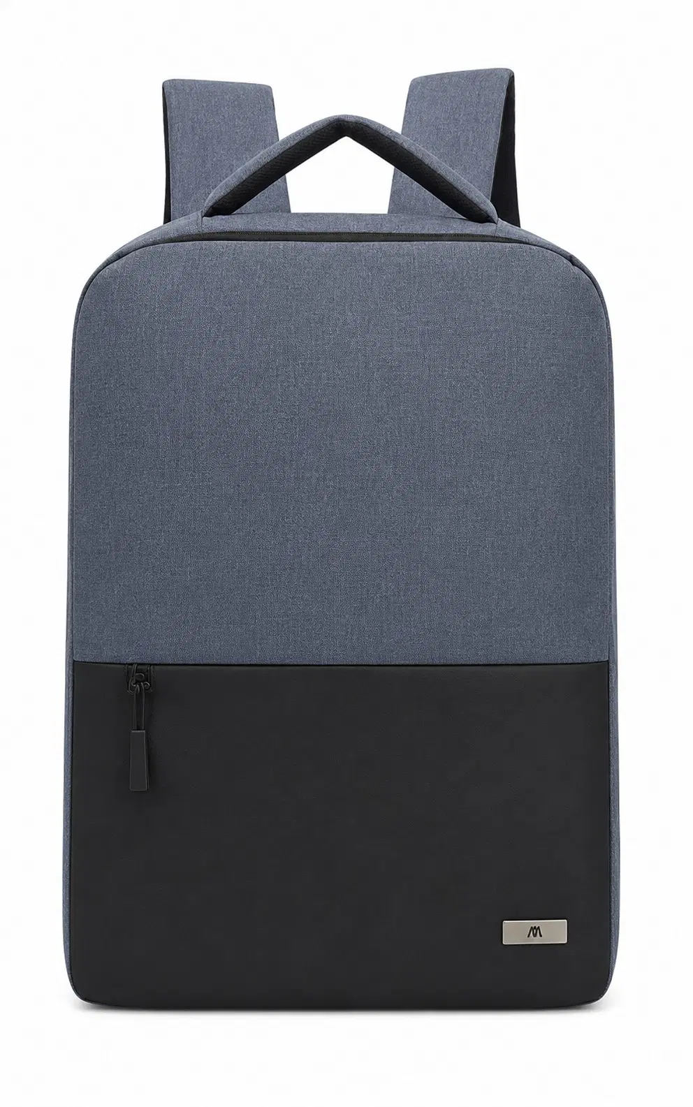 Grey Dual-Zip Casual Backpack